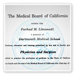 Neurosurgeon Farhad M. Limonadi, M.D. Certificatel 10